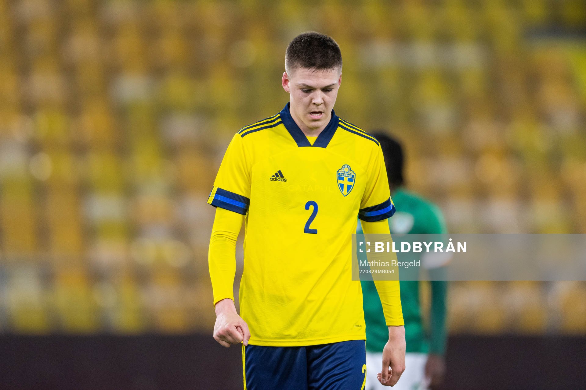 Emil Holm of Sweden looks dejected