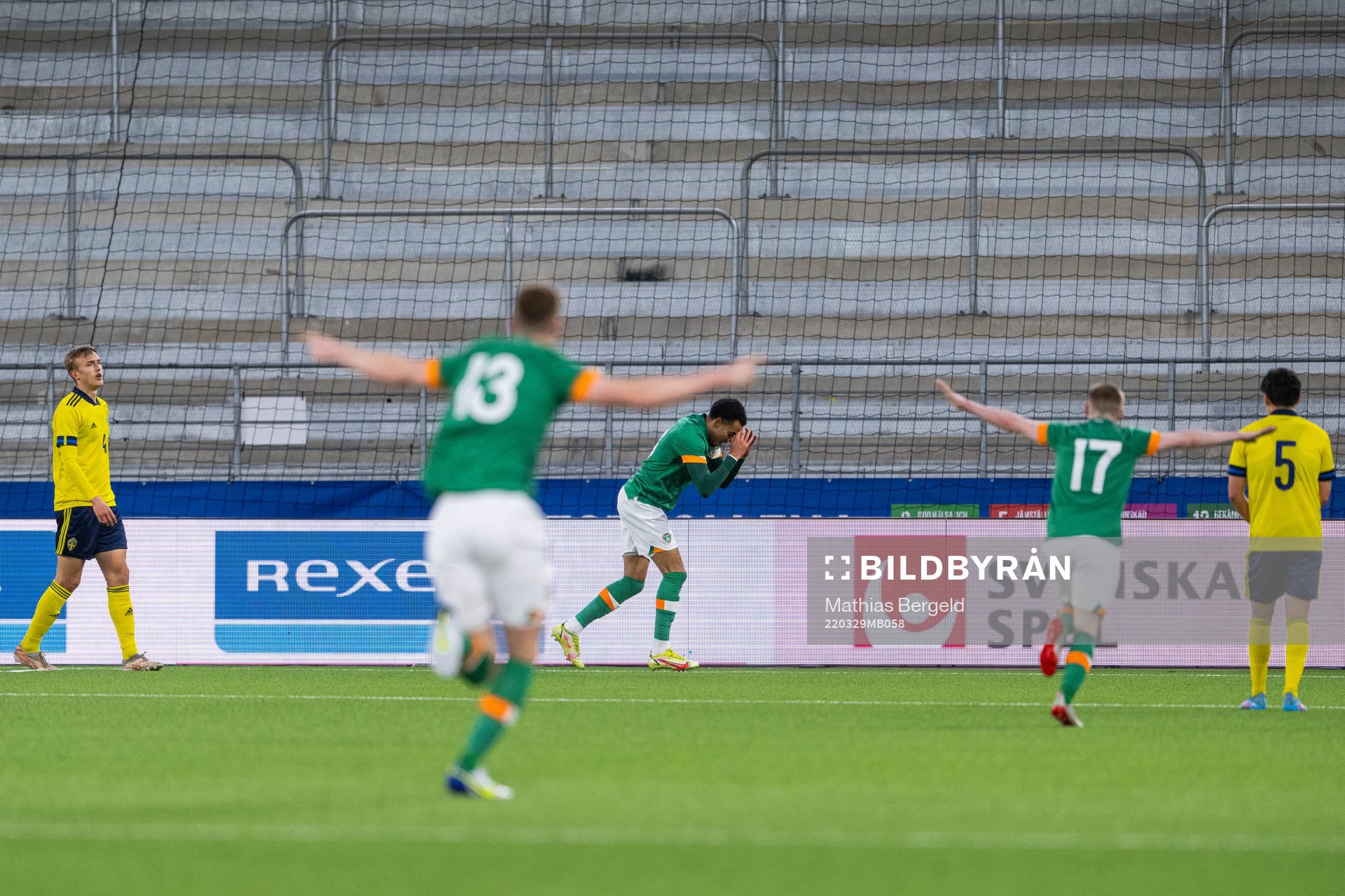 Tyreik Wright of Ireland celebrates