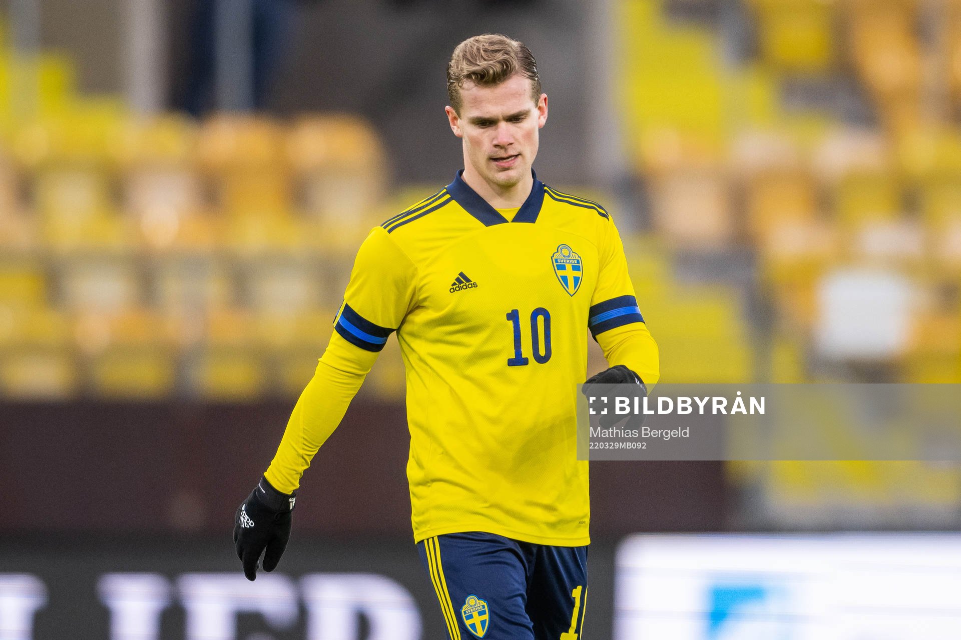 Hampus Finndell of Sweden during the UEFA European Under-21 Qualifier football match between Sweden and Ireland on March 29, 2022 in Borås.
