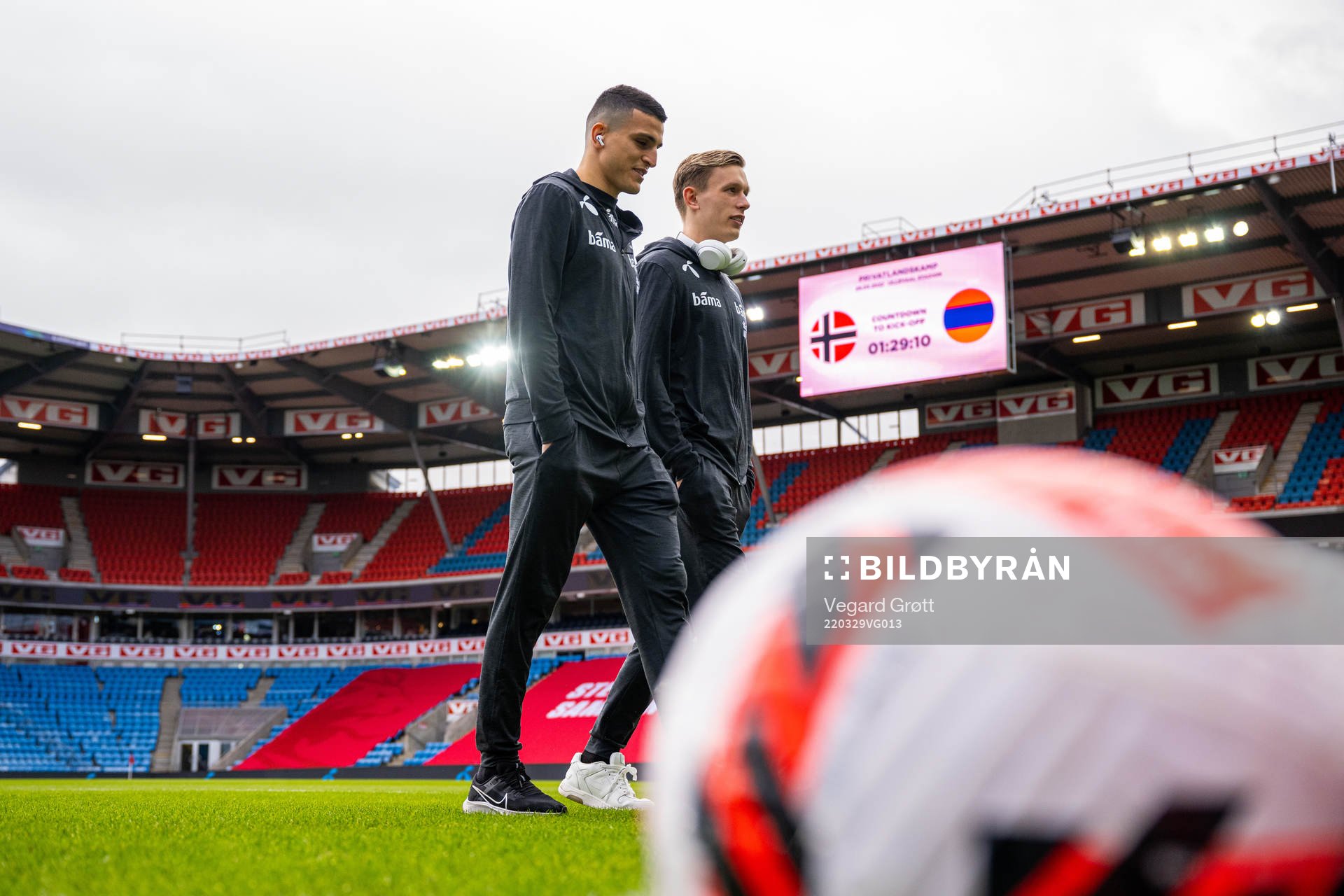 Mohamed Elyounoussi and Marcus Holmgren Pedersen of Norway