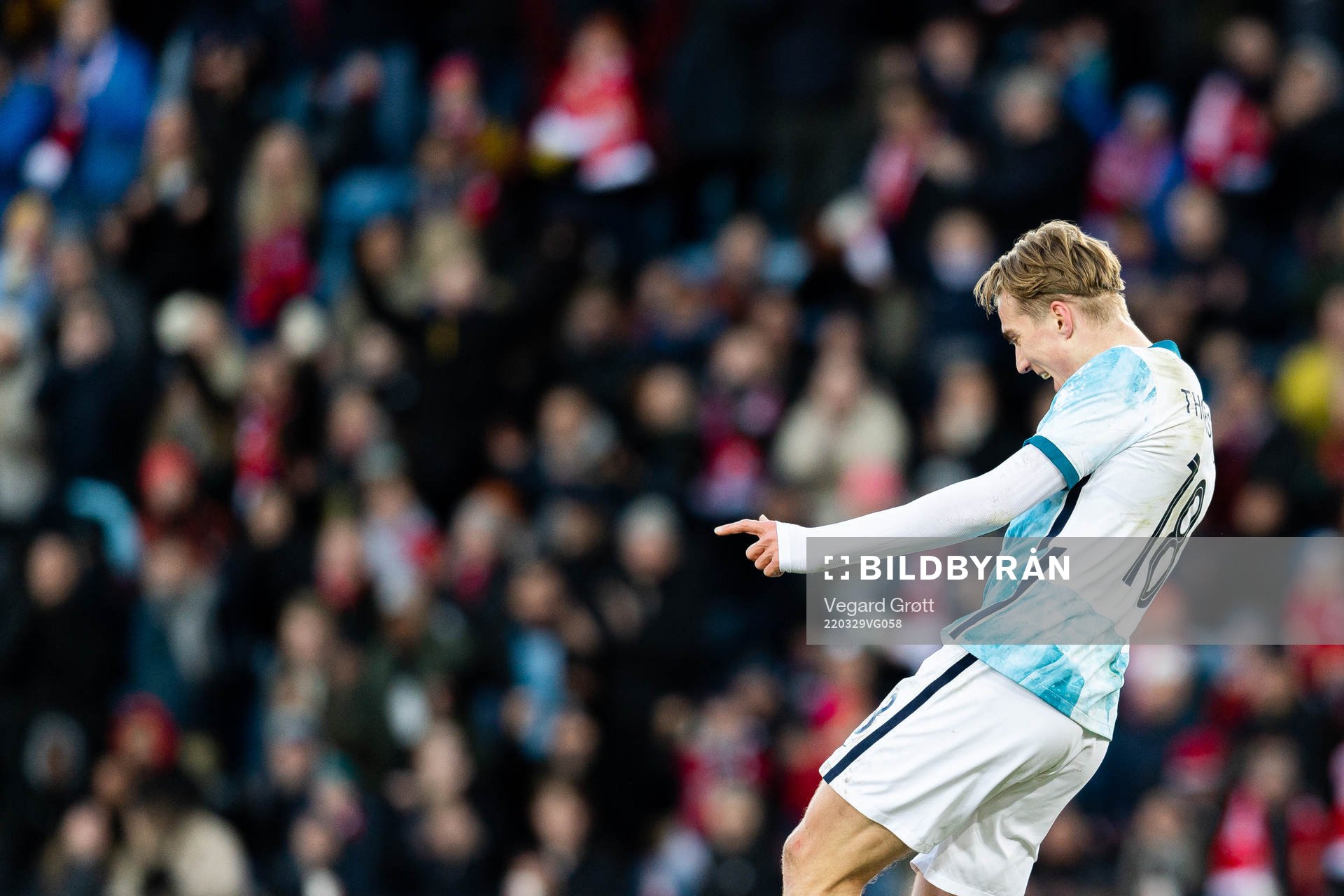 Kristian Thorstvedt of Norway celebrates the 3-0 goal