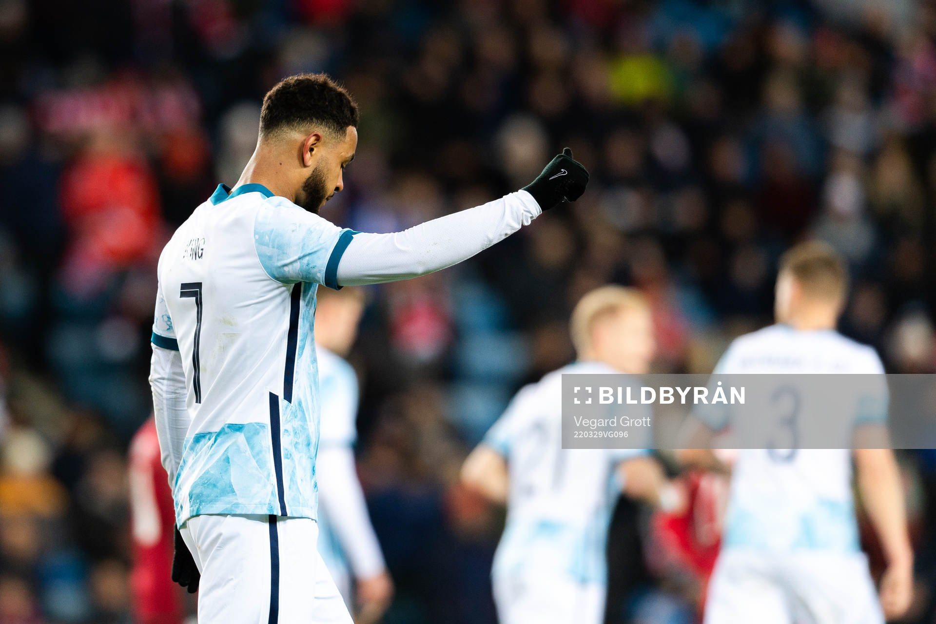 Joshua King of Norway celebrates the 6-0 goal
