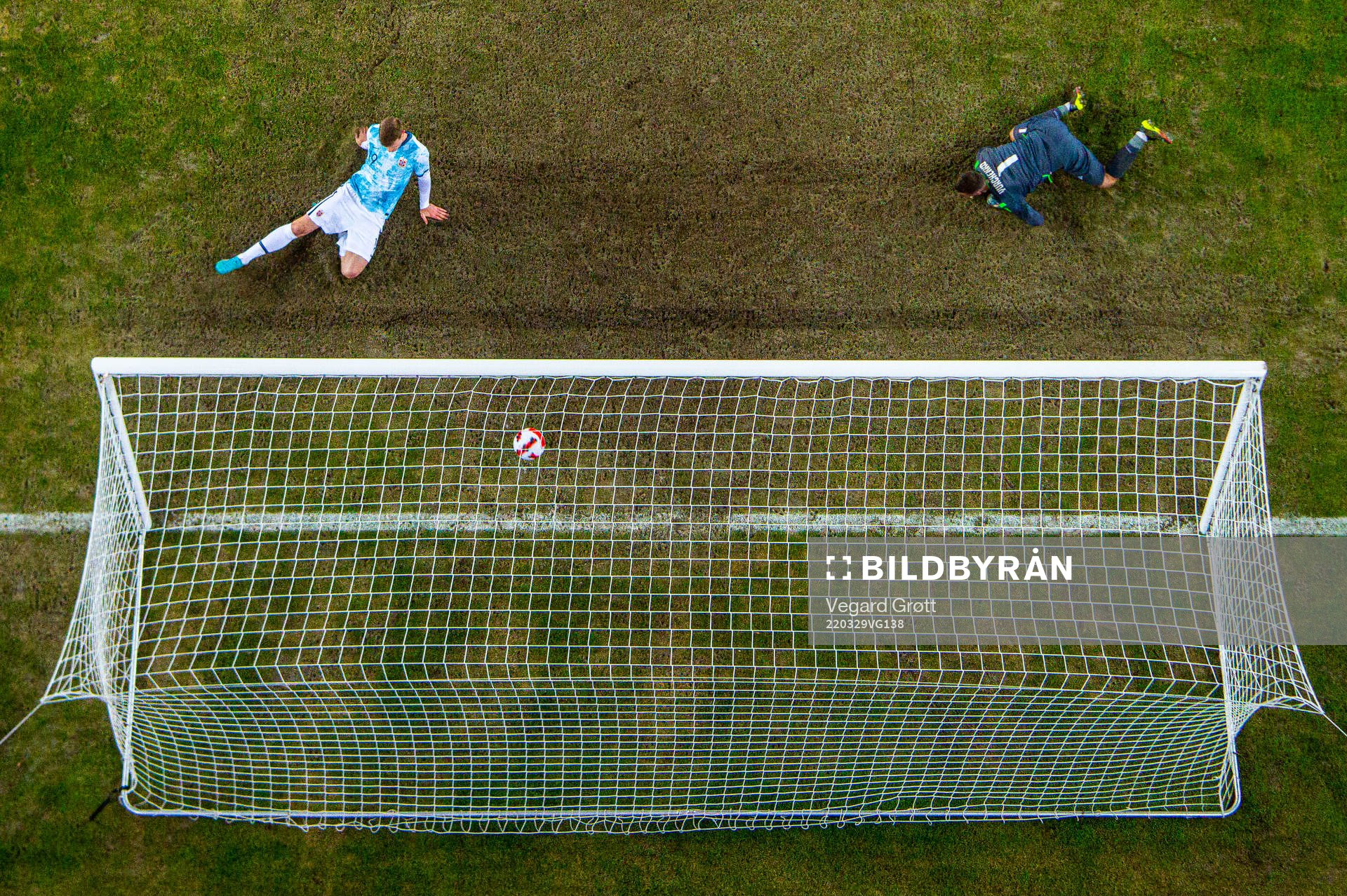 Alexander Sørloth of Norway scores the 9-0 goal behind