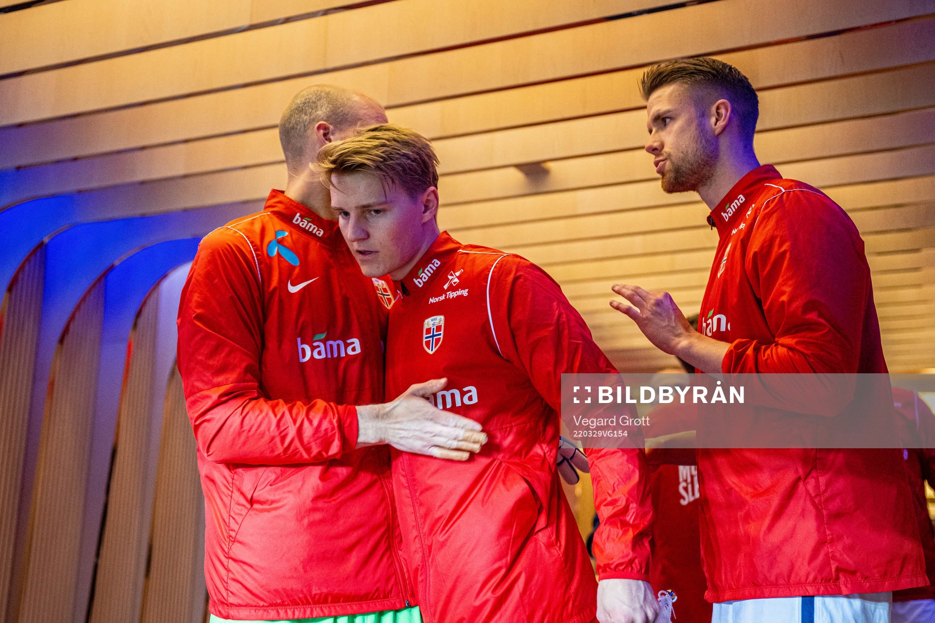 Martin Ødegaard and Kristoffer Ajer of Norway