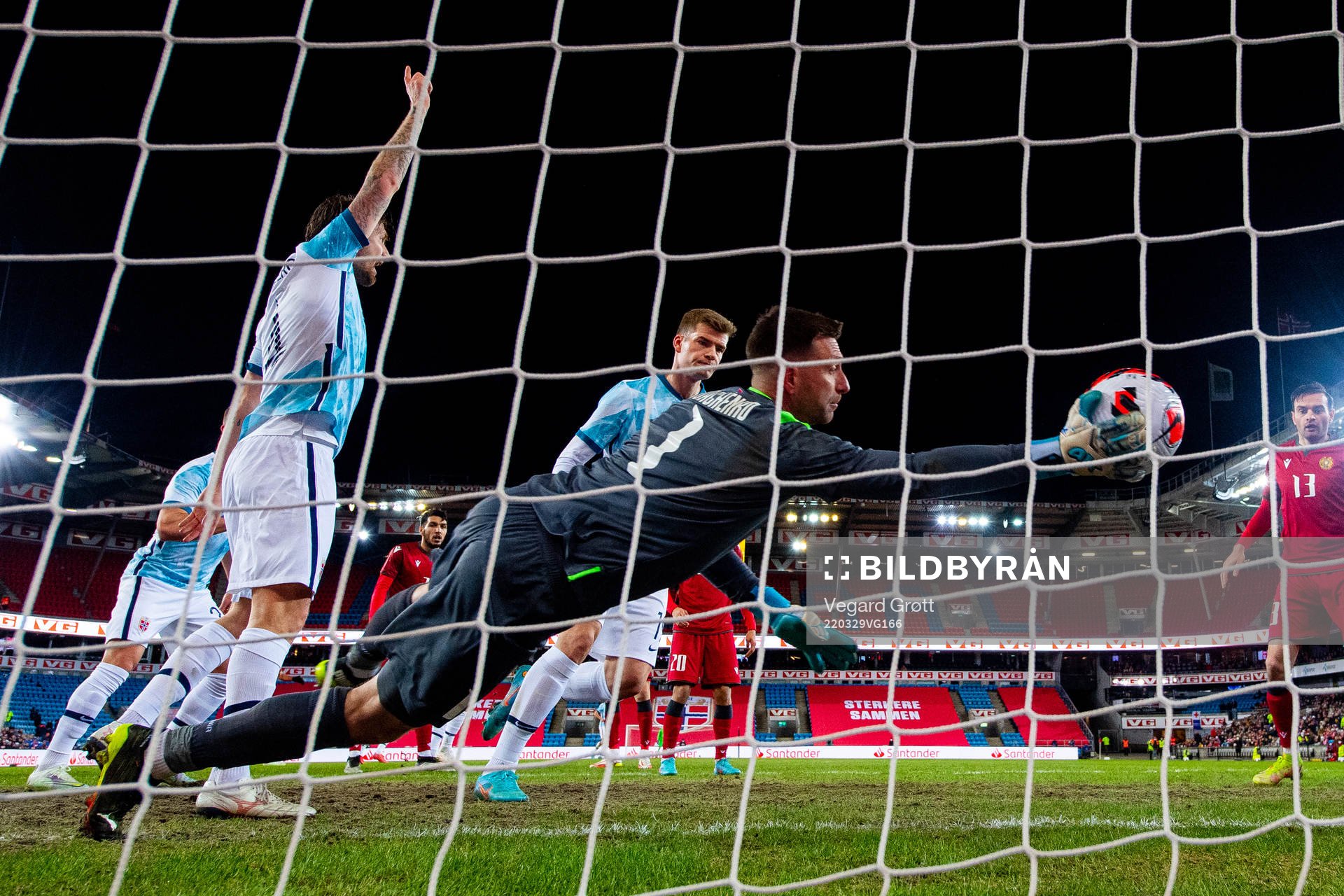 Alexander Sørloth of Norway scores the 8-0 goal behind