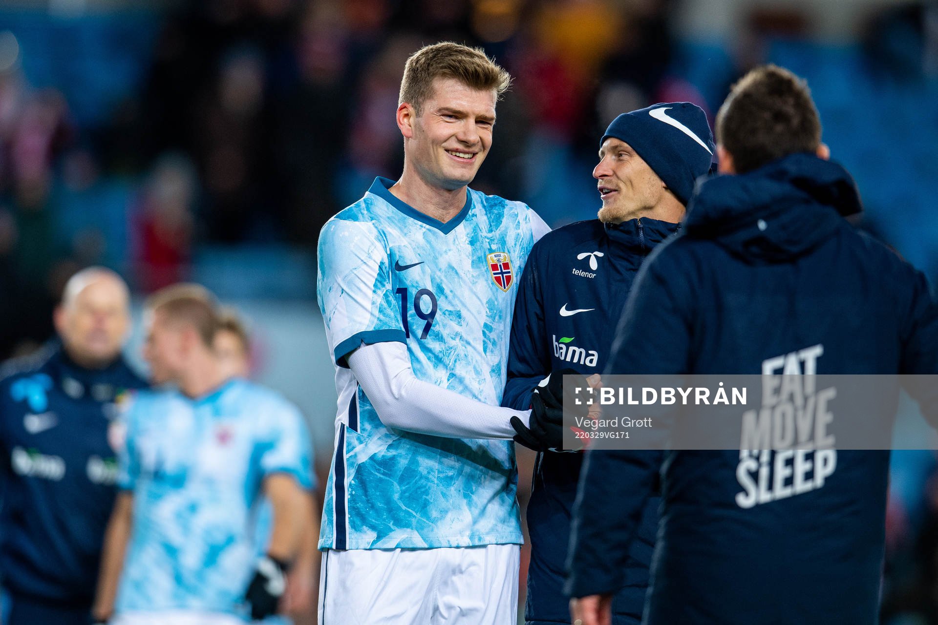 Alexander Sørloth and Morten Thorsby of Norway