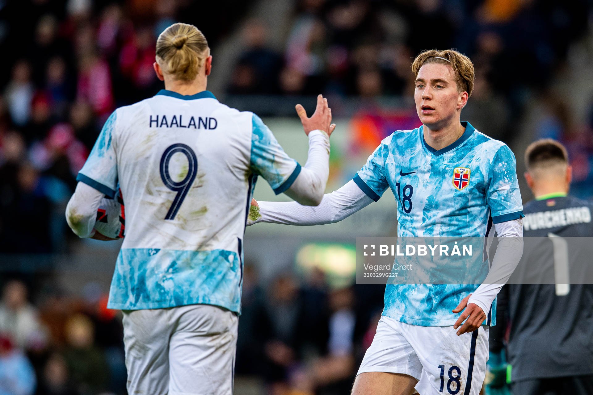 Erling Braut Haaland and Kristian Thorstvedt of Norway