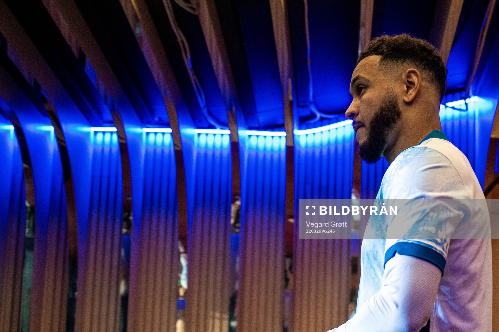Joshua King of Norway at half-time