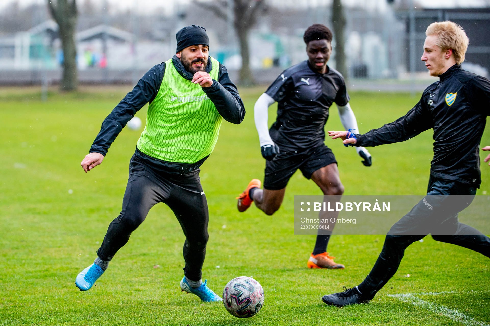 Zackarias Faour under en träning med IFK Malmö den 30 mars 2022 i Malmö. 