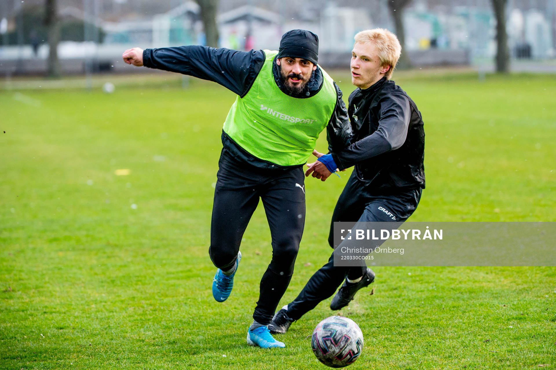 Zackarias Faour under en träning med IFK Malmö den 30 mars 2022 i Malmö. 