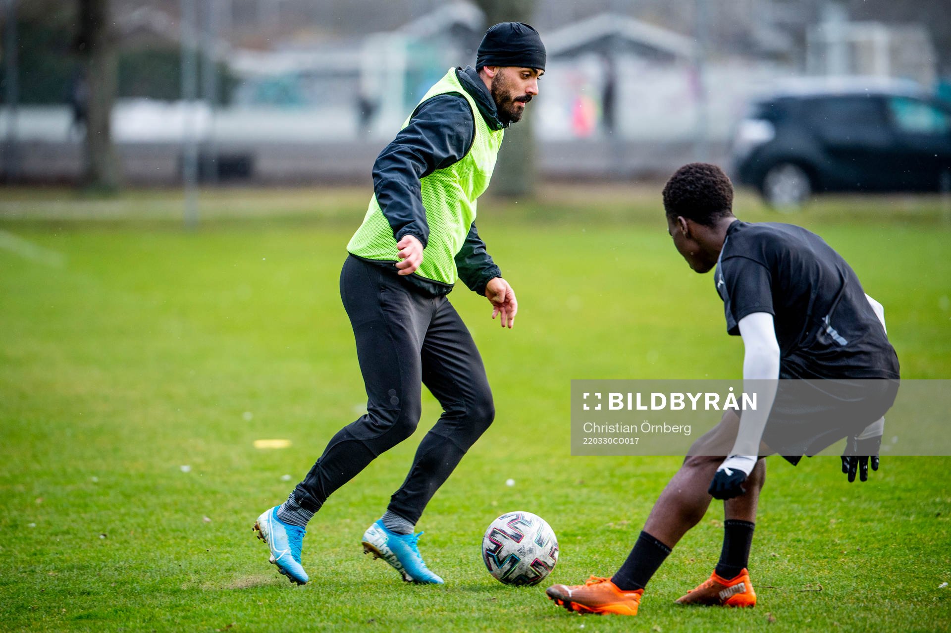 Zackarias Faour under en träning med IFK Malmö den 30 mars 2022 i Malmö. 
