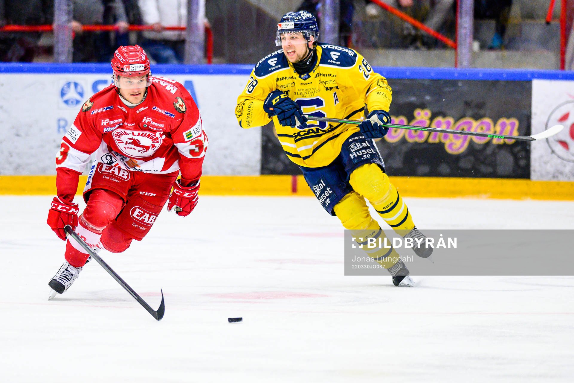Troja/Ljungbys Daniel Karlsson och Södertäljes Emil Alba