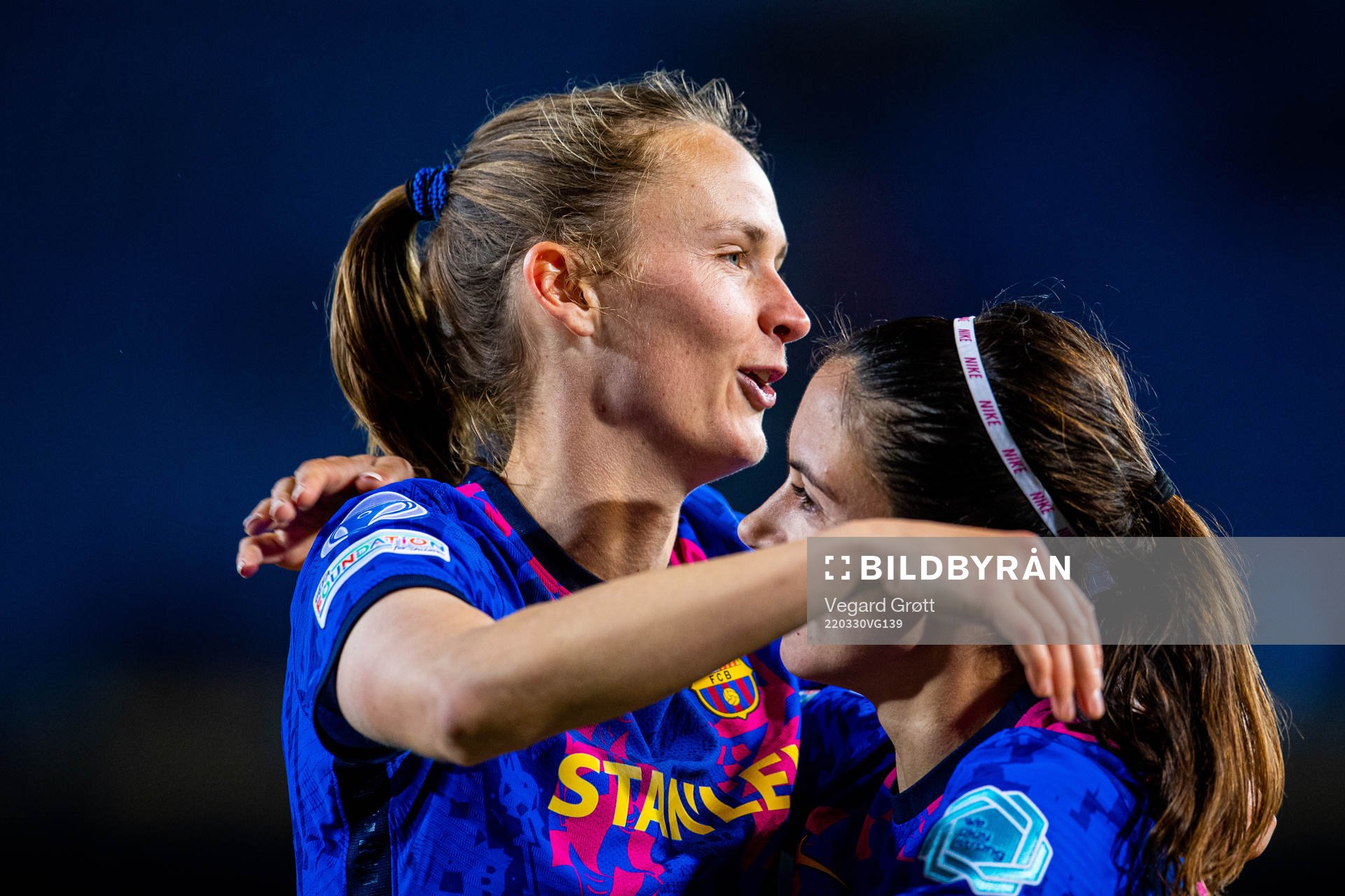 Caroline Graham Hansen and Aitana Bonmati of Barcelona
