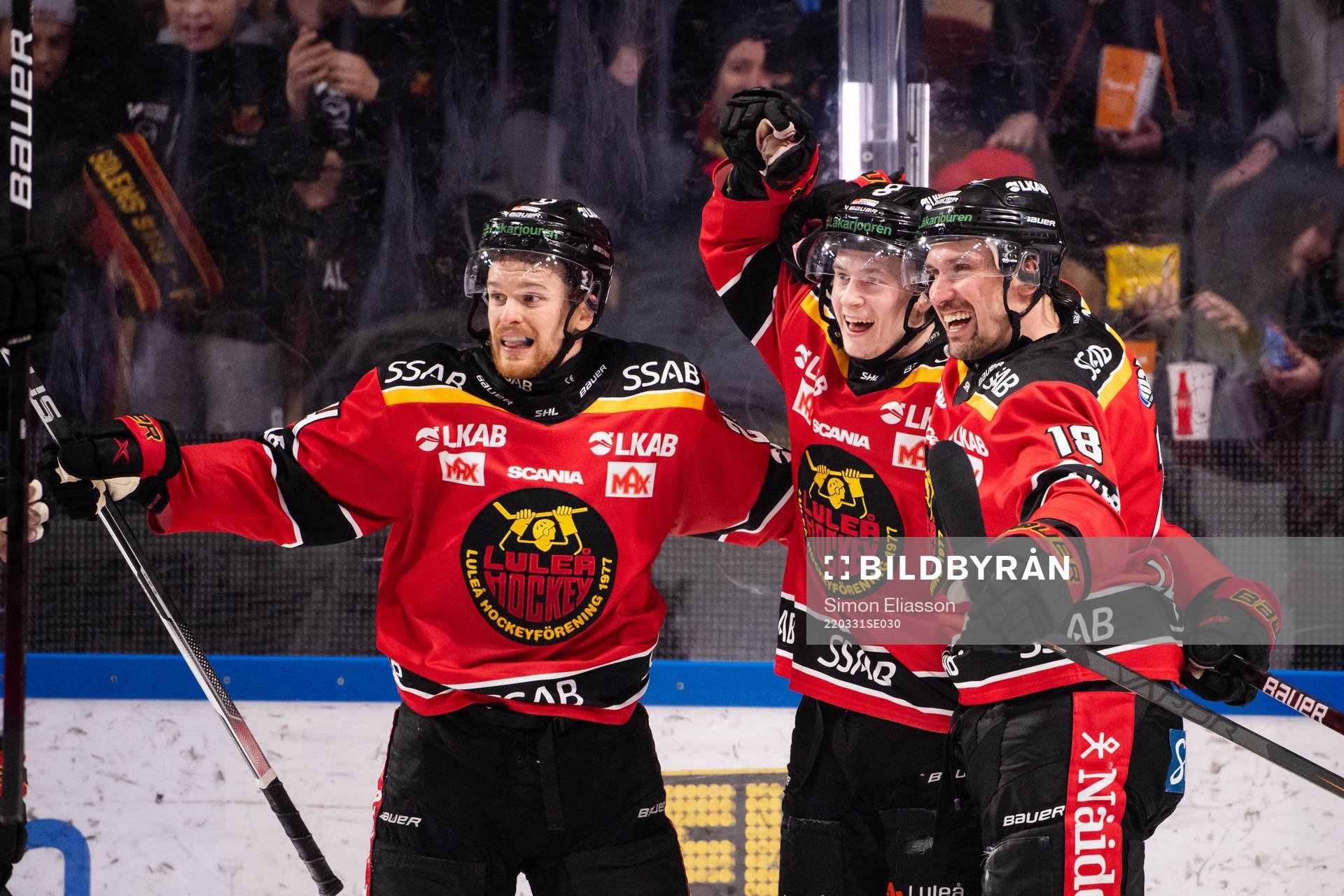 Luleås Brendan Shinnimin, Pontus Andreasson oc Sami