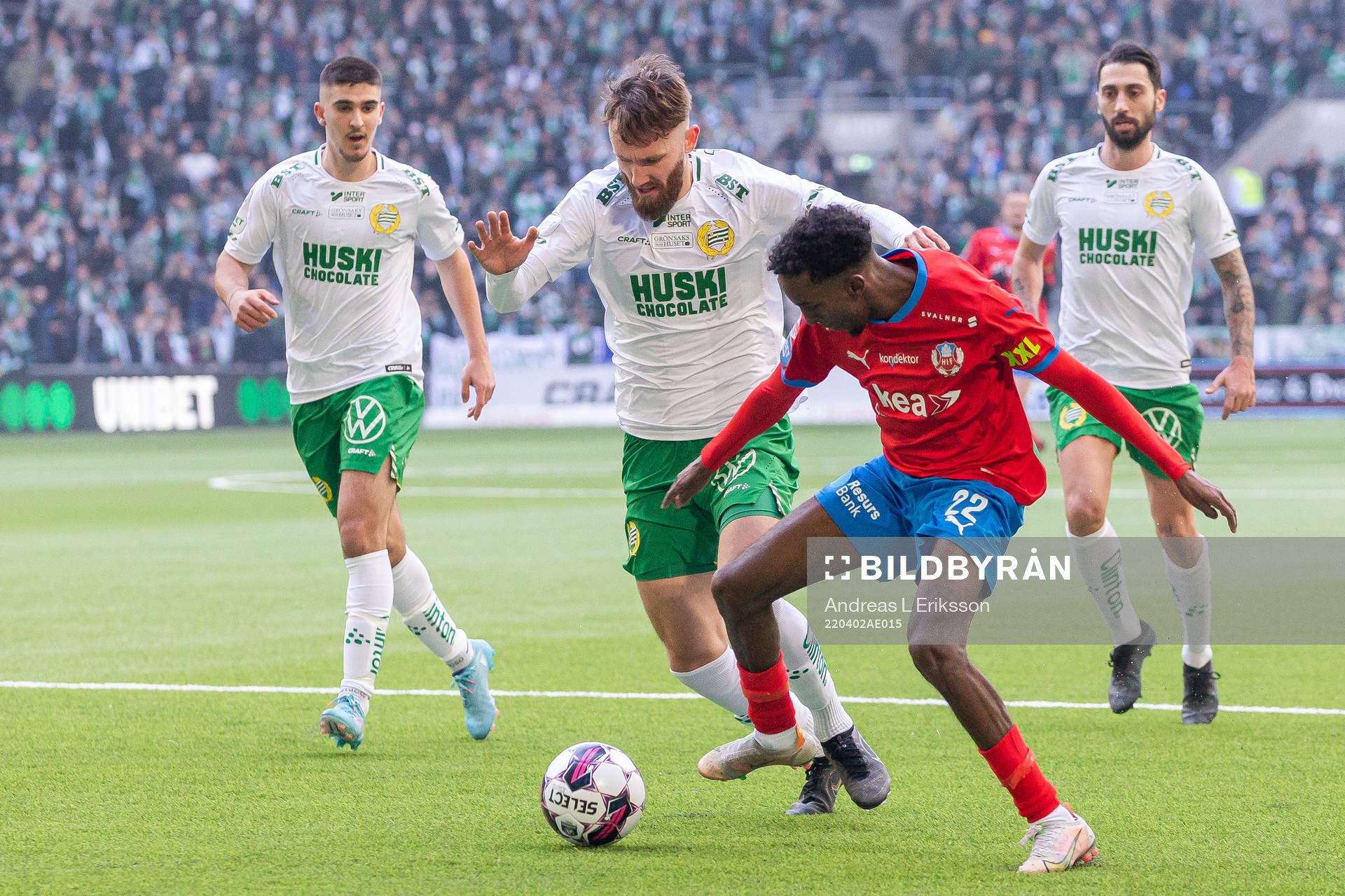 Hammarbys Simon Sandberg och Helsingborgs Taha Ali