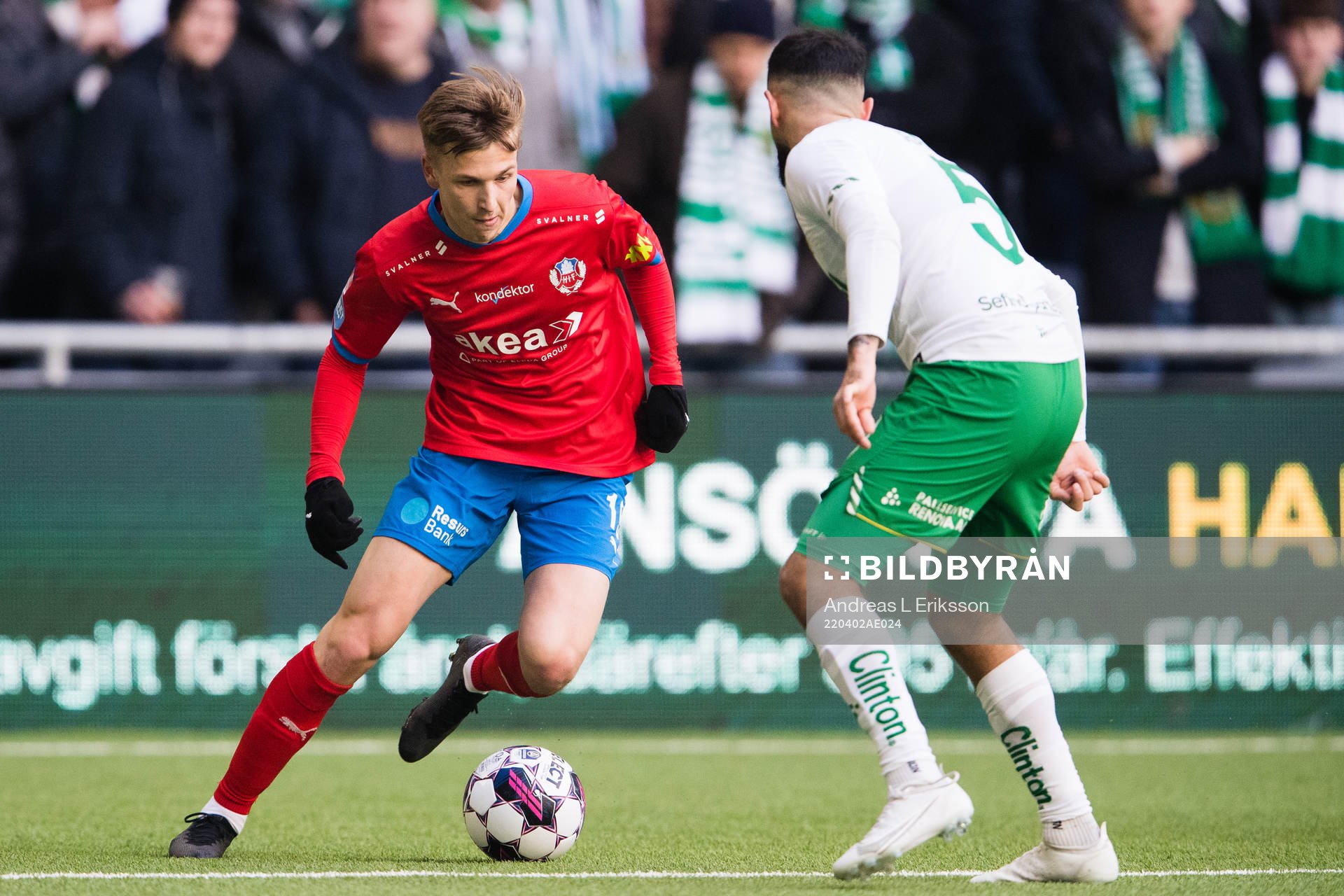 Helsingborgs Lucas Lingman och Hammarbys Mohanad Jeahze