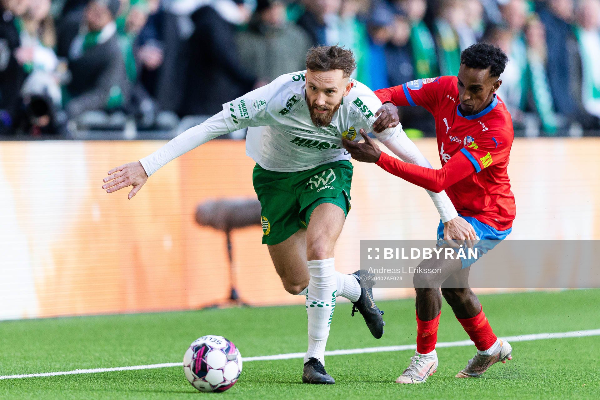 Hammarbys Simon Sandberg och Helsingborgs Taha Ali