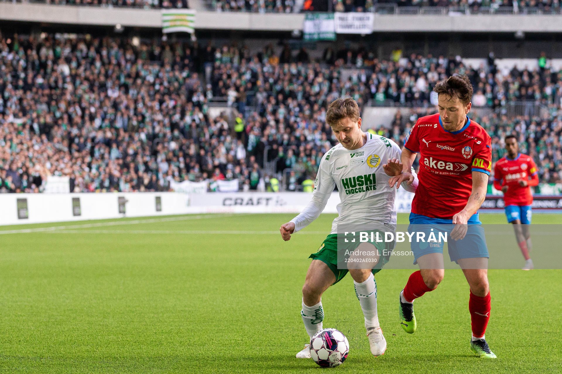 Hammarbys Joel Nilsson och Helsingborgs Viljormur Davidsen