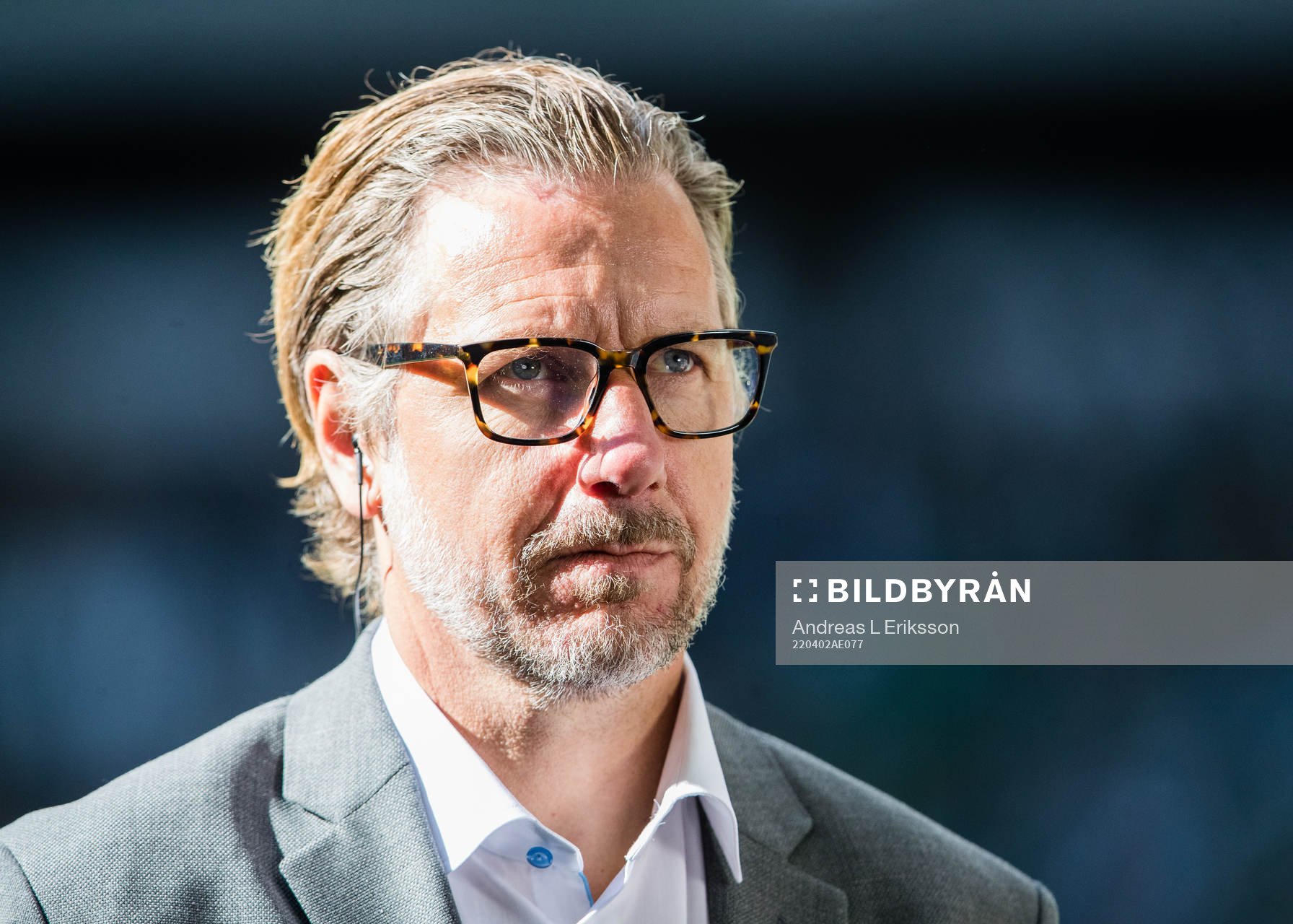 Hammarbys sportchef Jesper Jansson innan fotbollsmatchen i