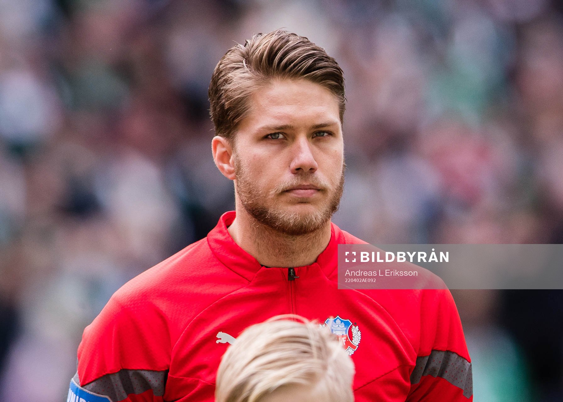 Helsingborgs målvakt Kalle Joelsson innan fotbollsmatchen