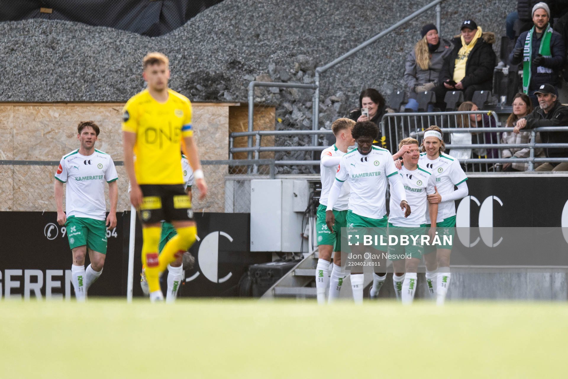 Kristian Eriksen and the players of HamKam celebrate