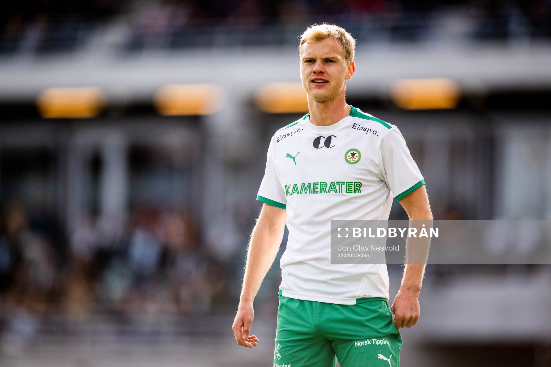 Morten Bjørlo of HamKam during the Eliteserien match between HamKam and Lillestrøm on April 2, 2022 in Hamar. 