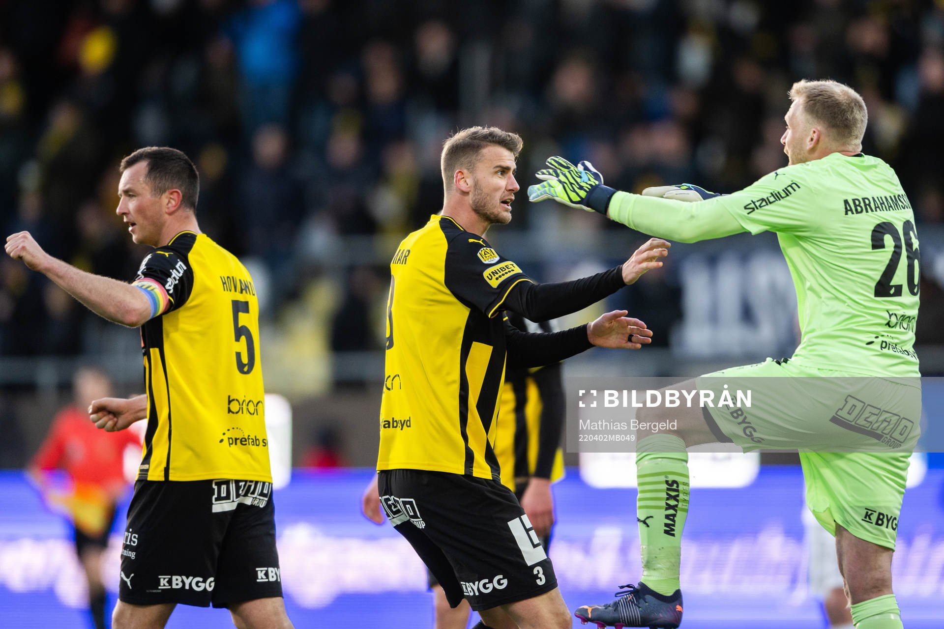 Häckens Even Hovland, Johan Hammar och målvakt Peter
