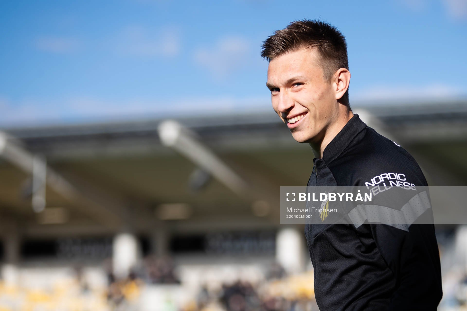 Häckens Kristoffer Lund Hansen innan  fotbollsmatchen i