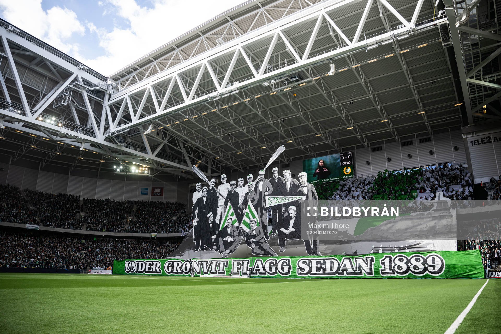 Hammarbys supportar med ett tifo