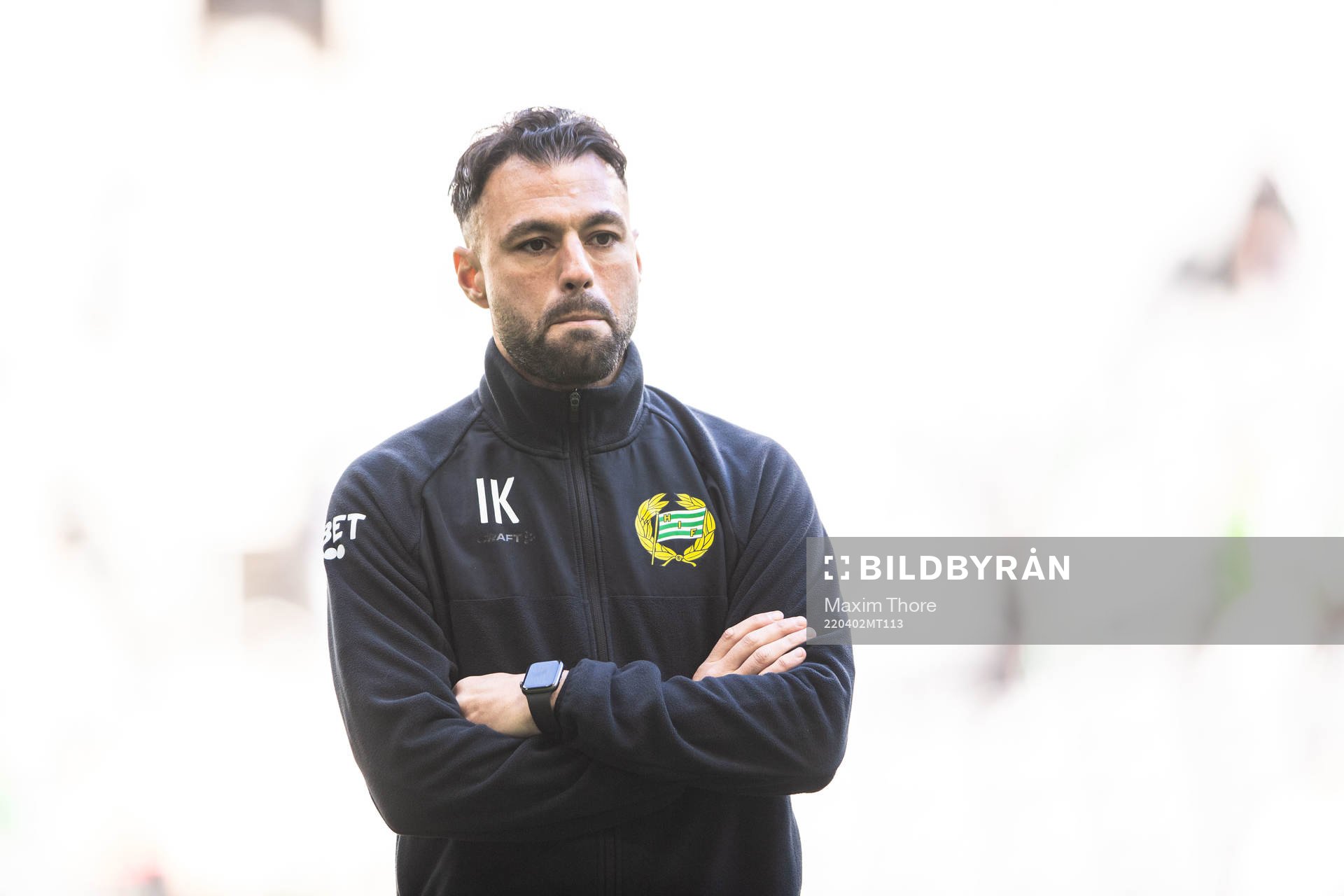 Hammarbys assisterande tränare Imad Khalili inför fotbollsmatchen i Allsvenskan mellan Hammarby och Helsingborg den 2 april 2022 i Stockholm. 