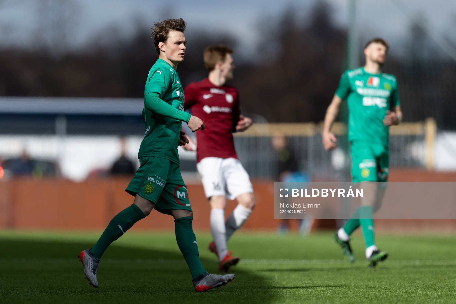 Olympics Axel Sjöberg under fotbollsmatchen i Ettan södra mellan Qviding och BK Olympic den 2 april 2022 i Göteborg. 