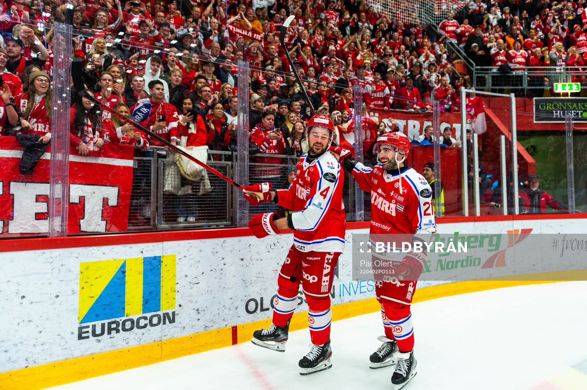 Timrås Tim Erixon och Joey LaLeggia jublar