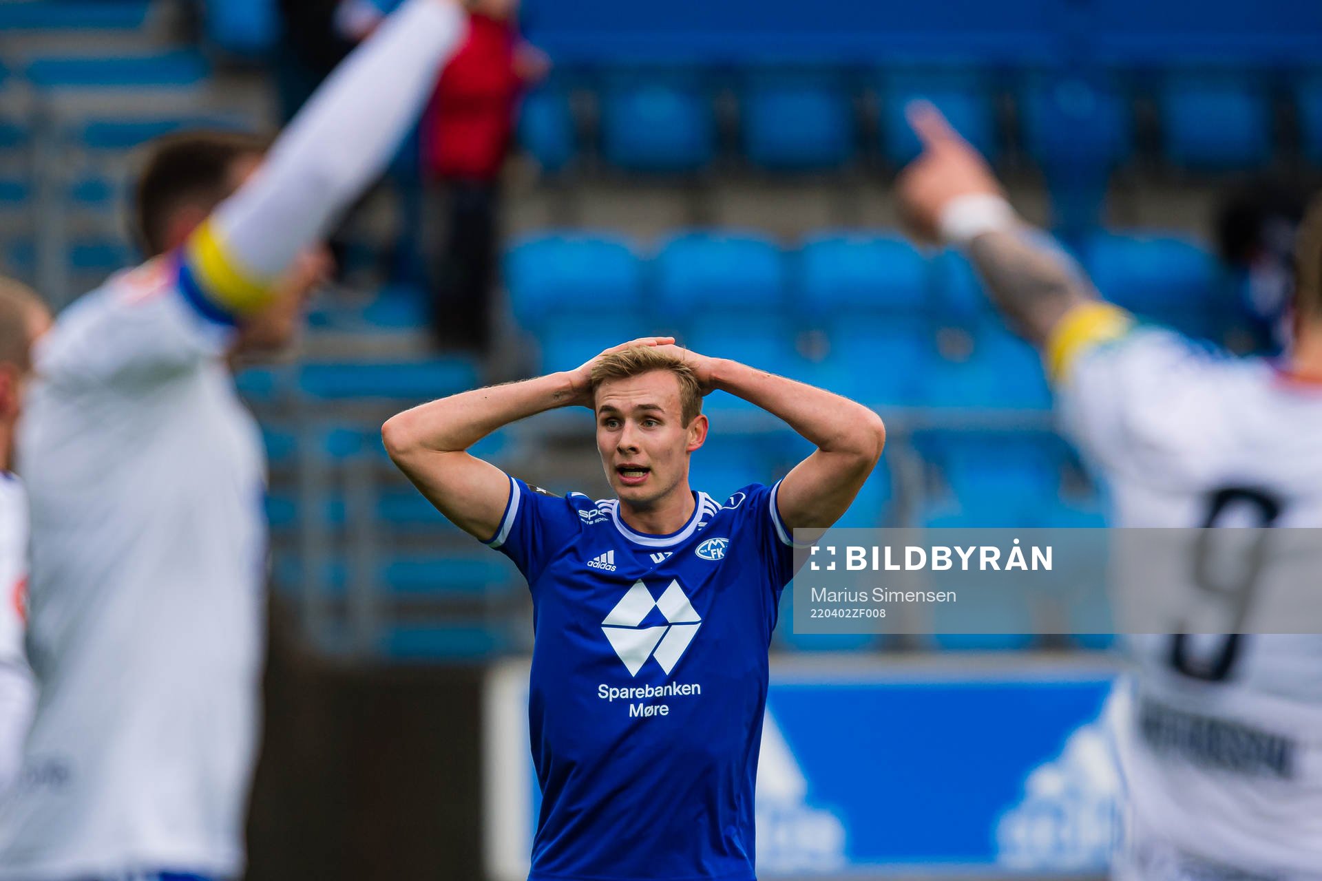 Sivert Heggheim Mannsverk of Molde reacts