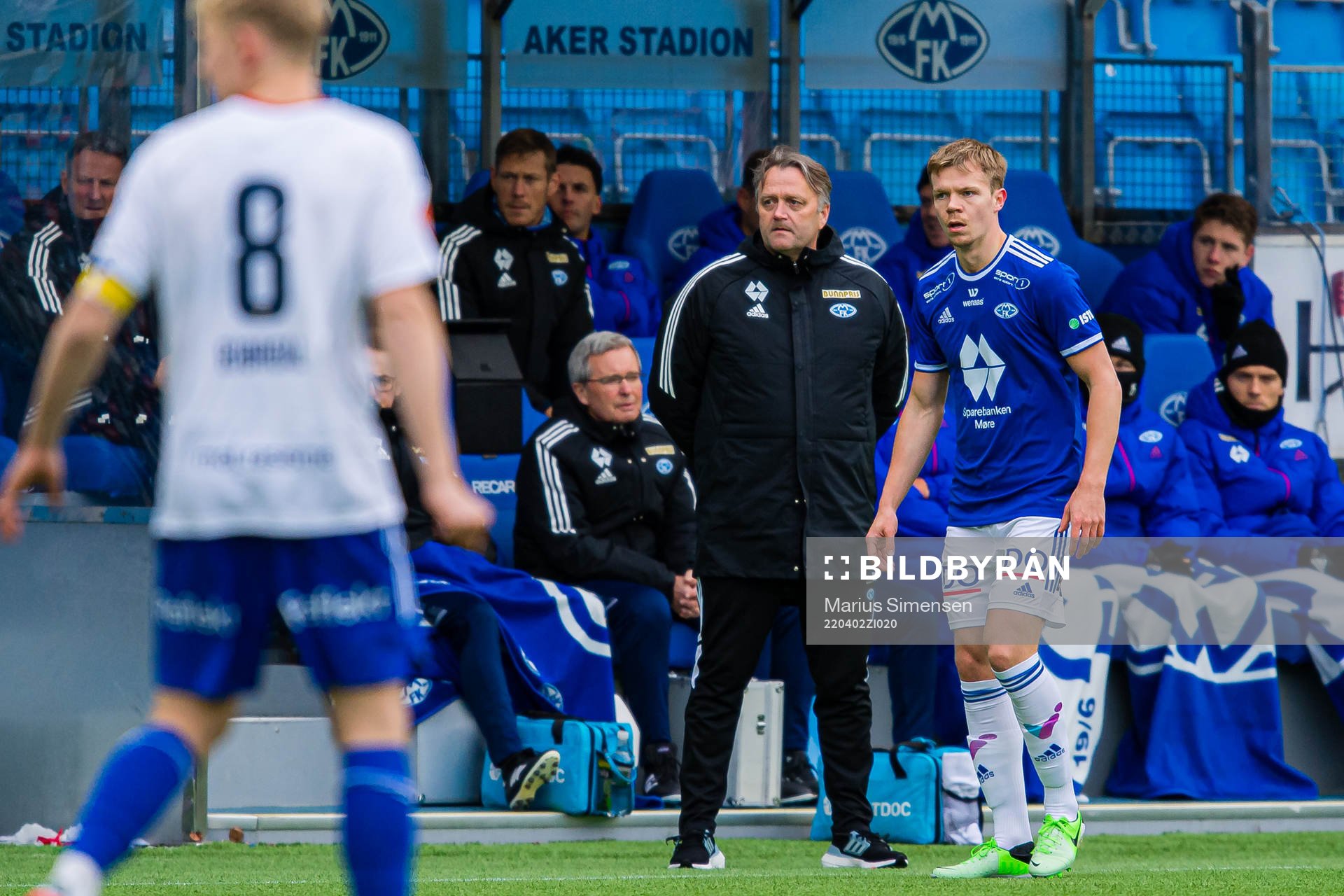 Erling Moe, head coach of Molde, and Eirik Haugan of Molde