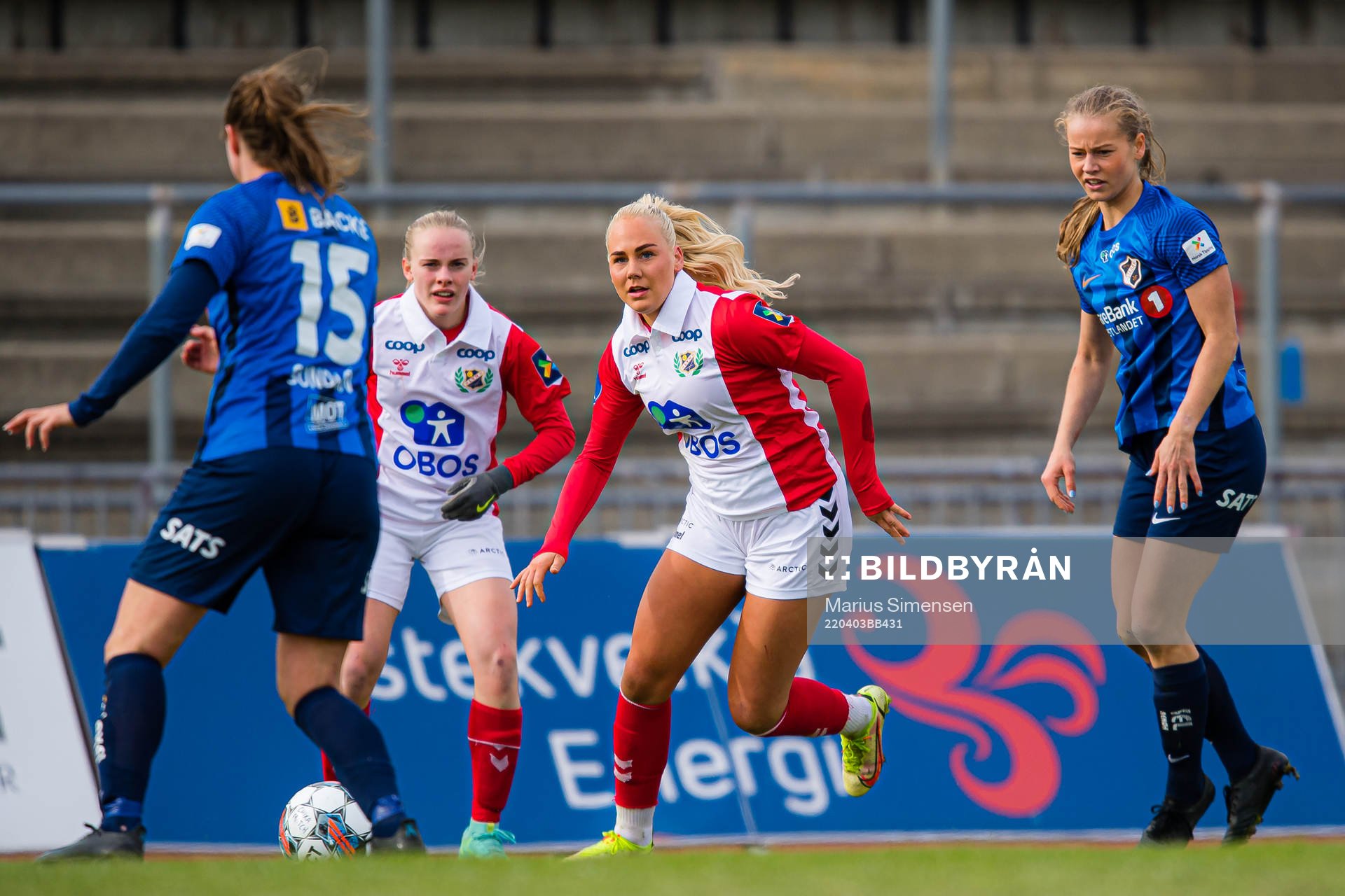 Cathinka Friis Tandberg of Lyn during the Toppserien football match between Stabæk and Lyn on April 3, 2022 in Bekkestua.