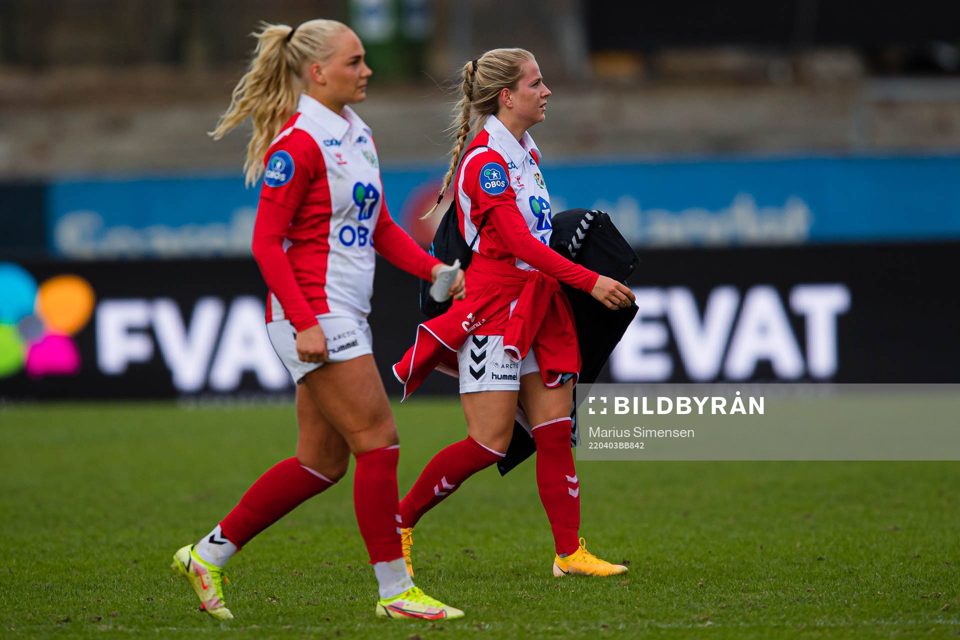 Monica Nedgård Isaksen of Lyn after the Toppserien football match between Stabæk and Lyn on April 3, 2022 in Bekkestua.