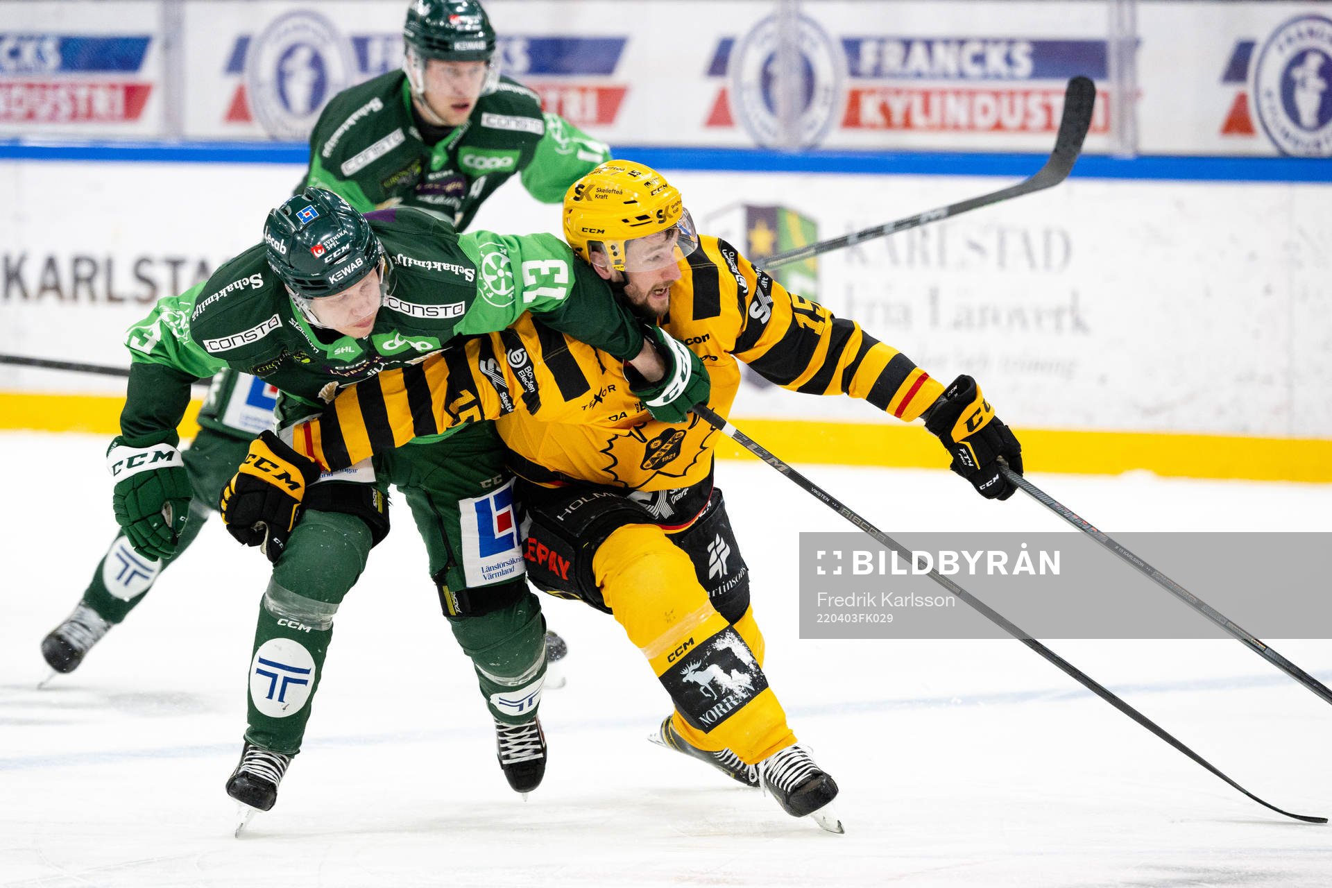 Färjestads Daniel Viksten och Skellefteås Melker Karlsson