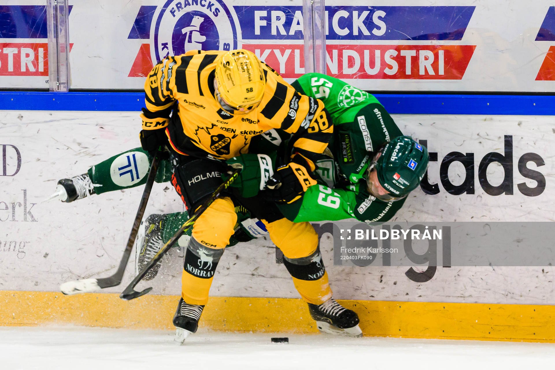 Skellefteås Oskar Nilsson och Färjestads Linus Johansson