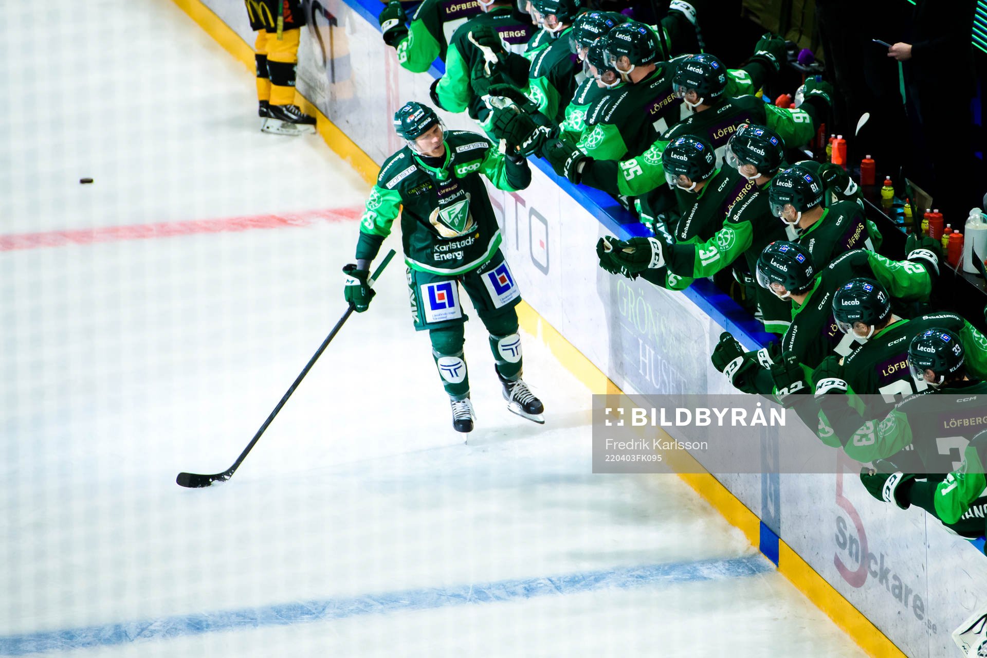 Färjestads Patrik Lundh jublar