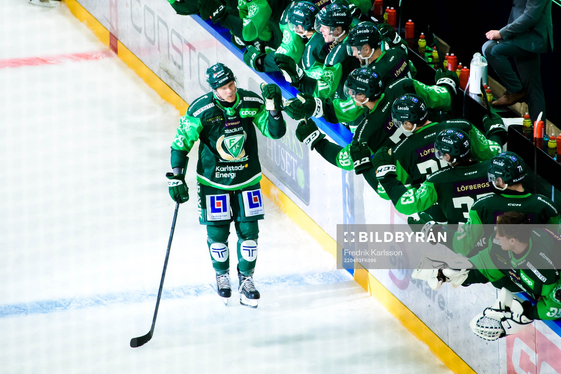 Färjestads Patrik Lundh jublar