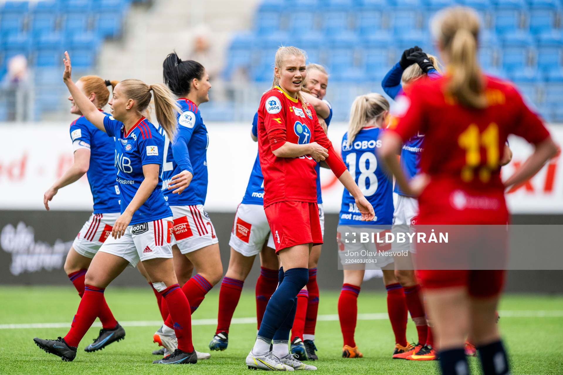 Oline Brekke Fuglem of Røa looks dejected