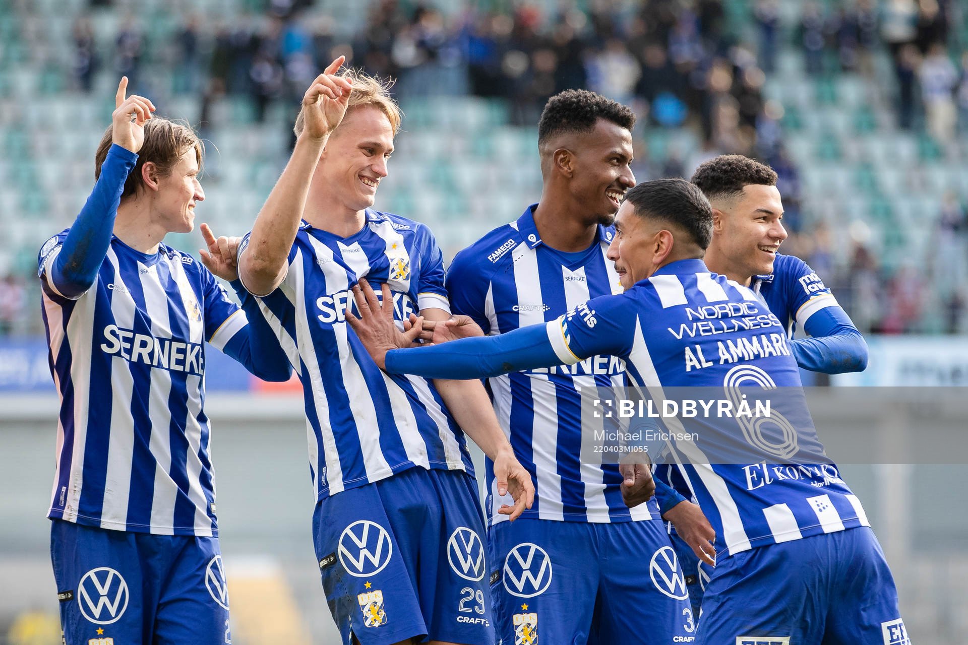 IFK Göteborgs Simon Thern, Oscar Vilhelmsson, Bernardo