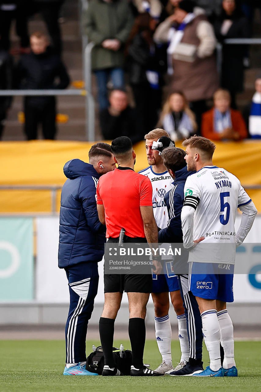 IFK Norrköpings Filip Dagerstål blöder