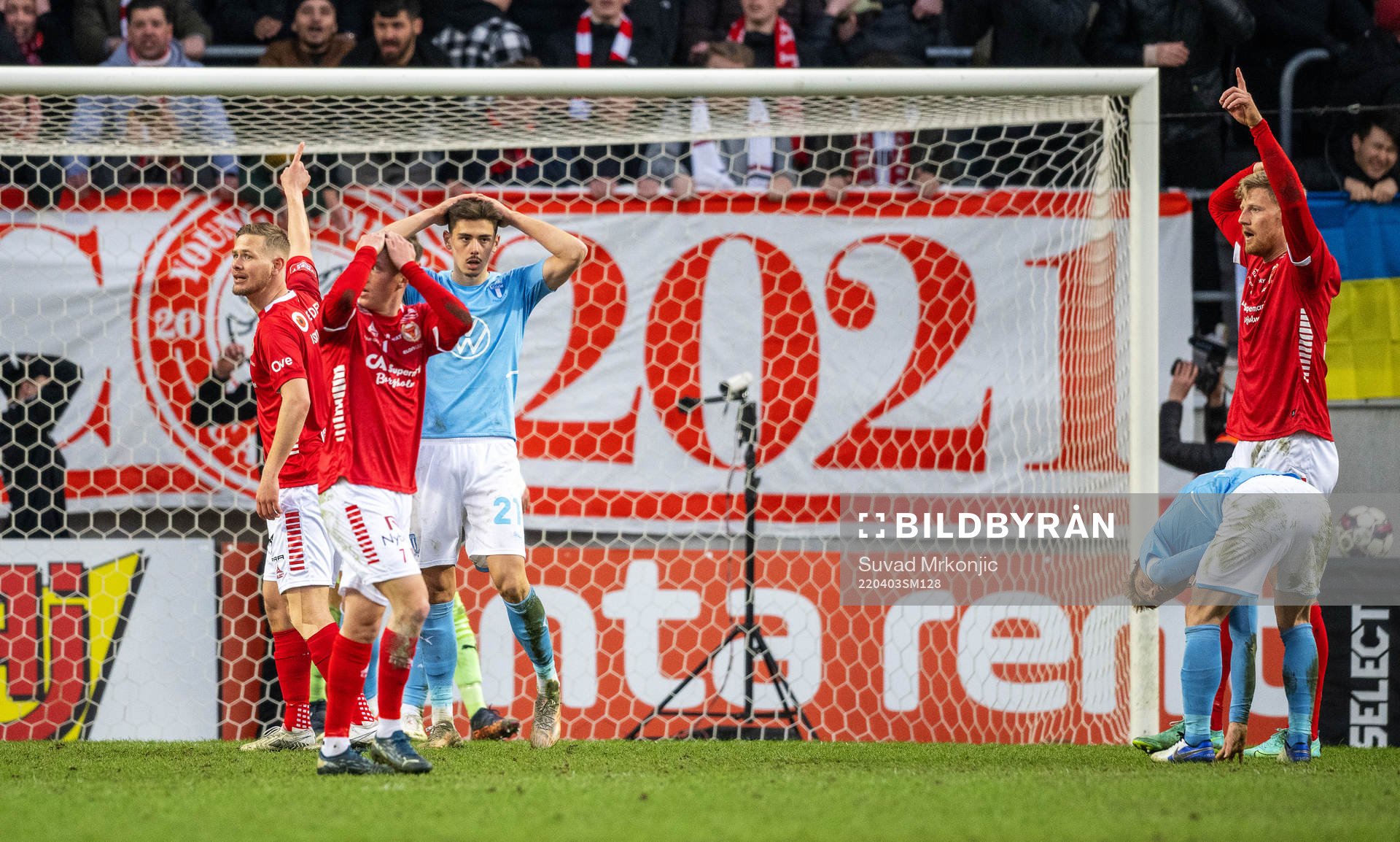Kalmars Erik Israelsson, Kevin Jensen och Lars Sætra deppar