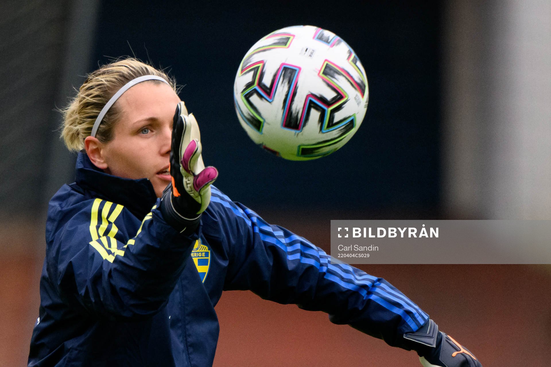 Goalkeeper Jennifer Falk of the Swedish women's national