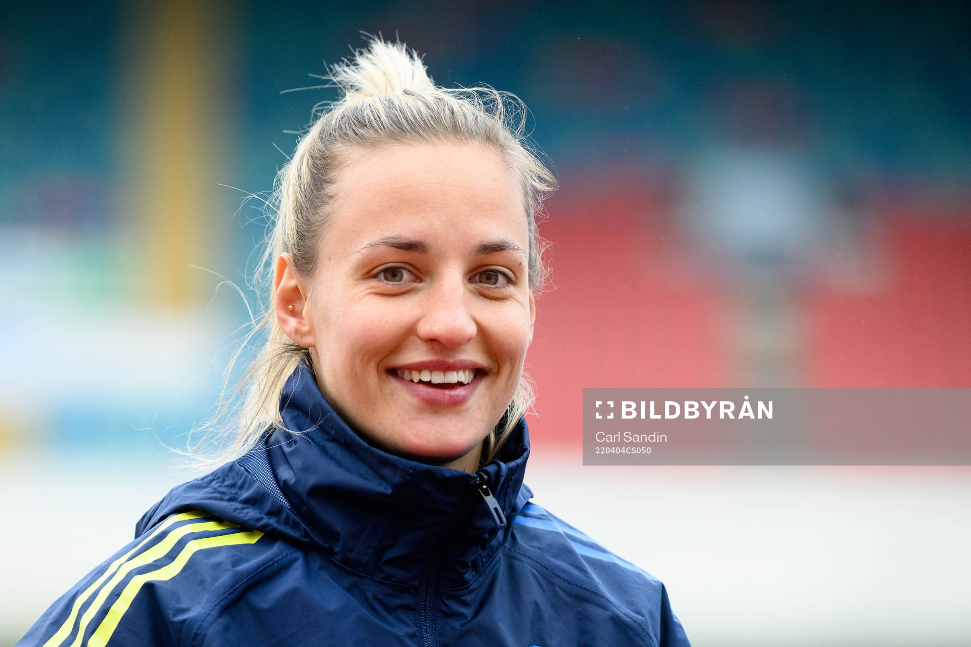Nathalie Björn of the Swedish women's national football team during a training session on April 4, 2022 in Gothenburg. 