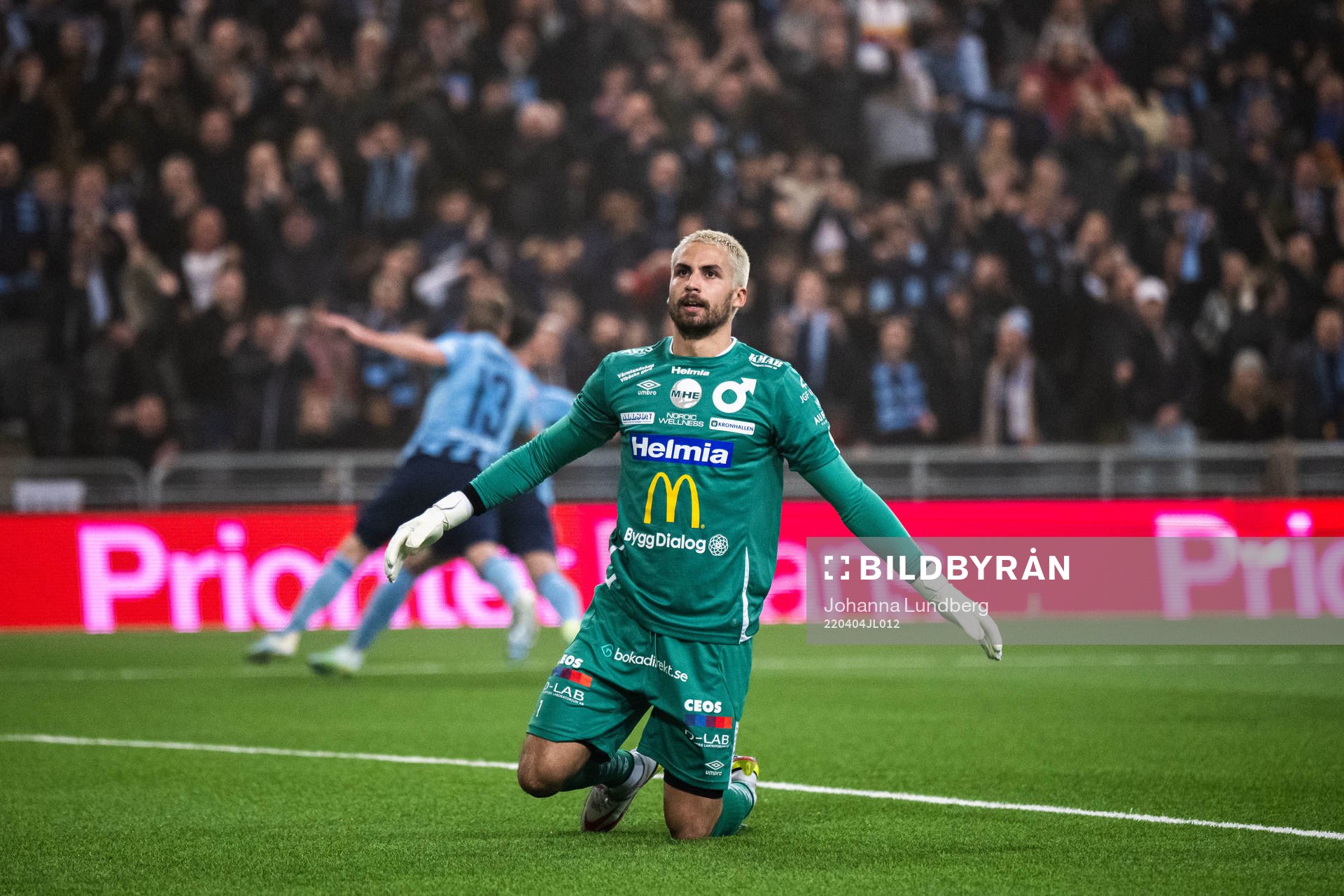 Degerfors målvakt Alfie Malik Whiteman deppar