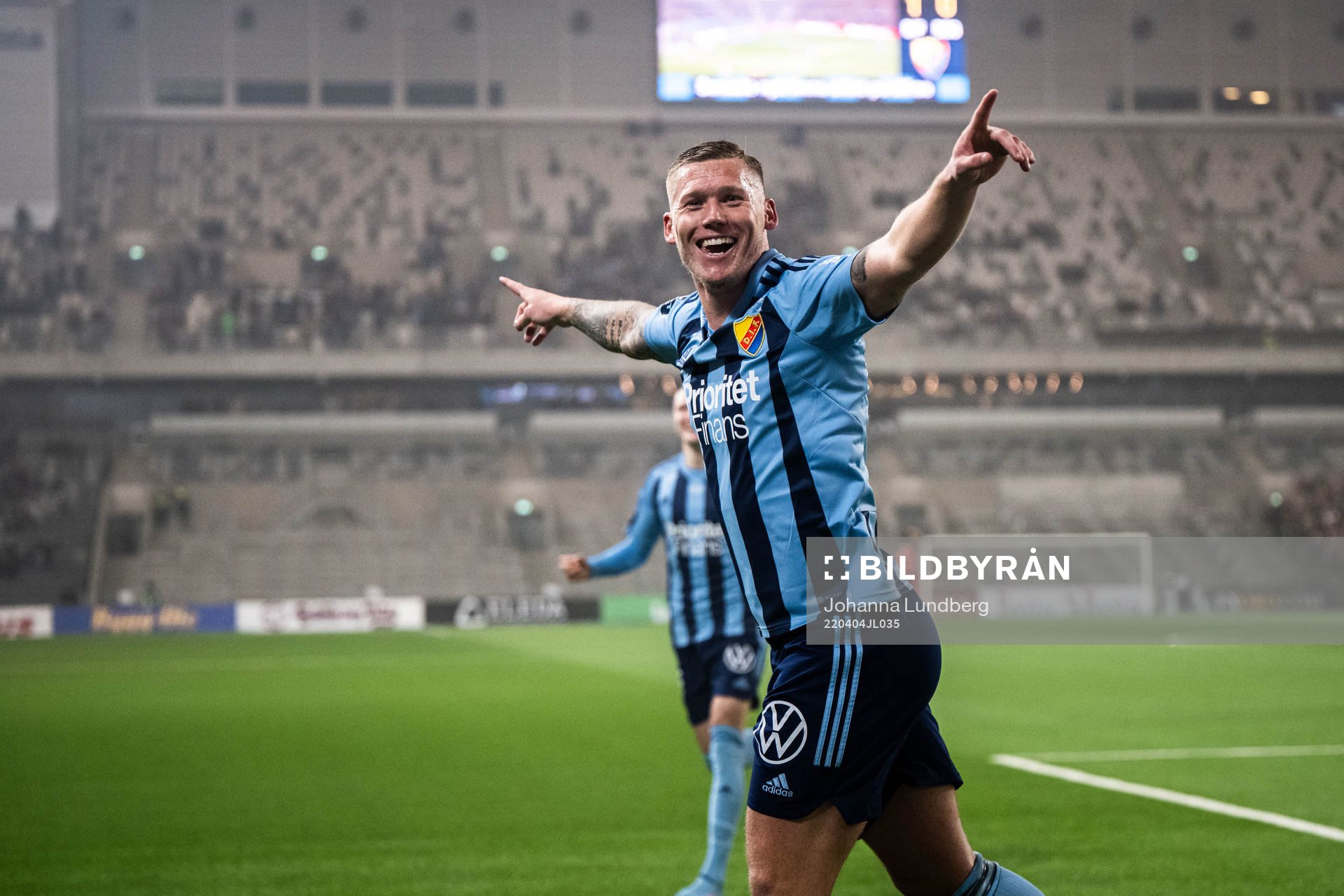 Djurgårdens Victor Edvardsen jublar