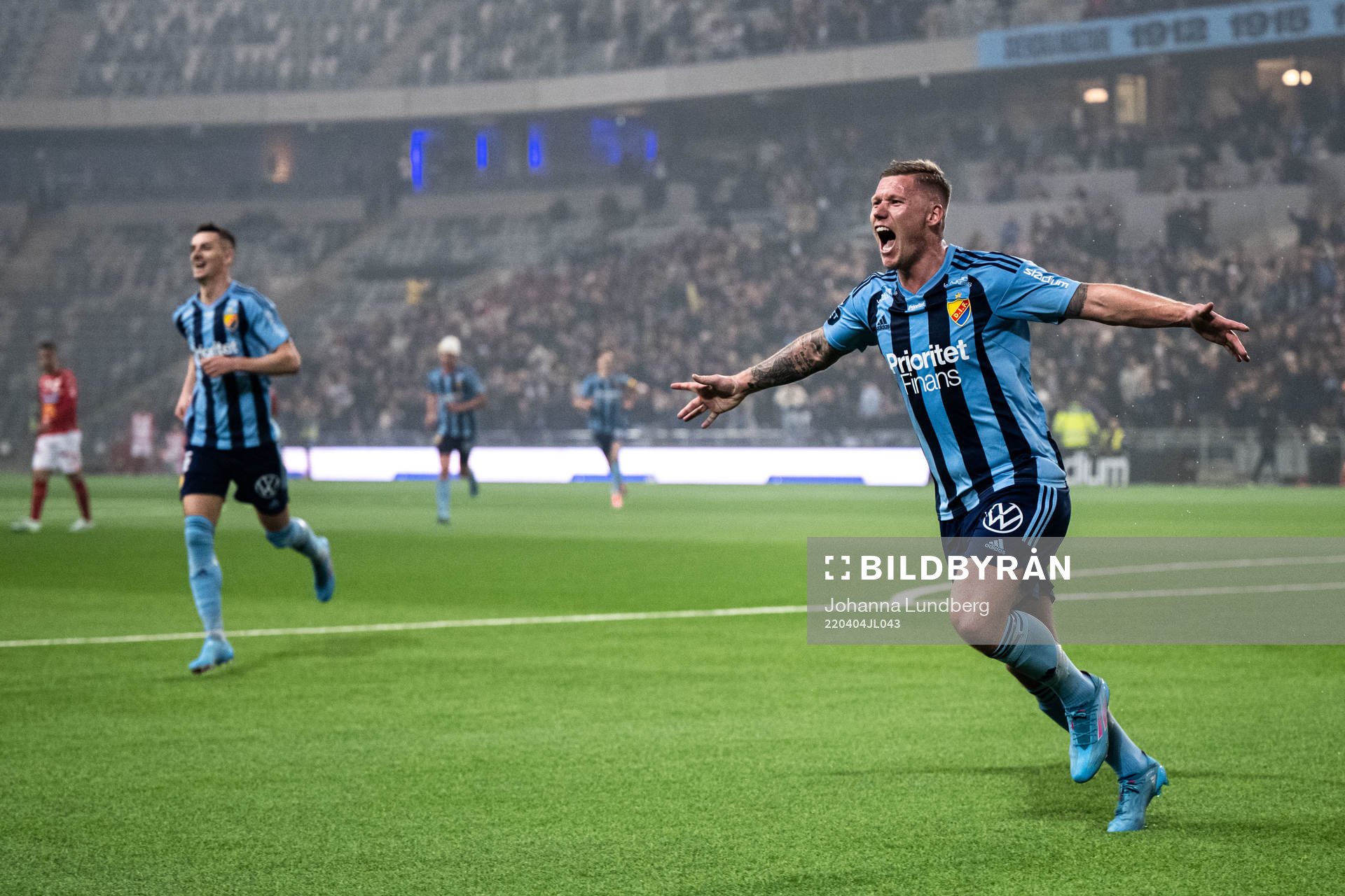 Djurgårdens Victor Edvardsen jublar