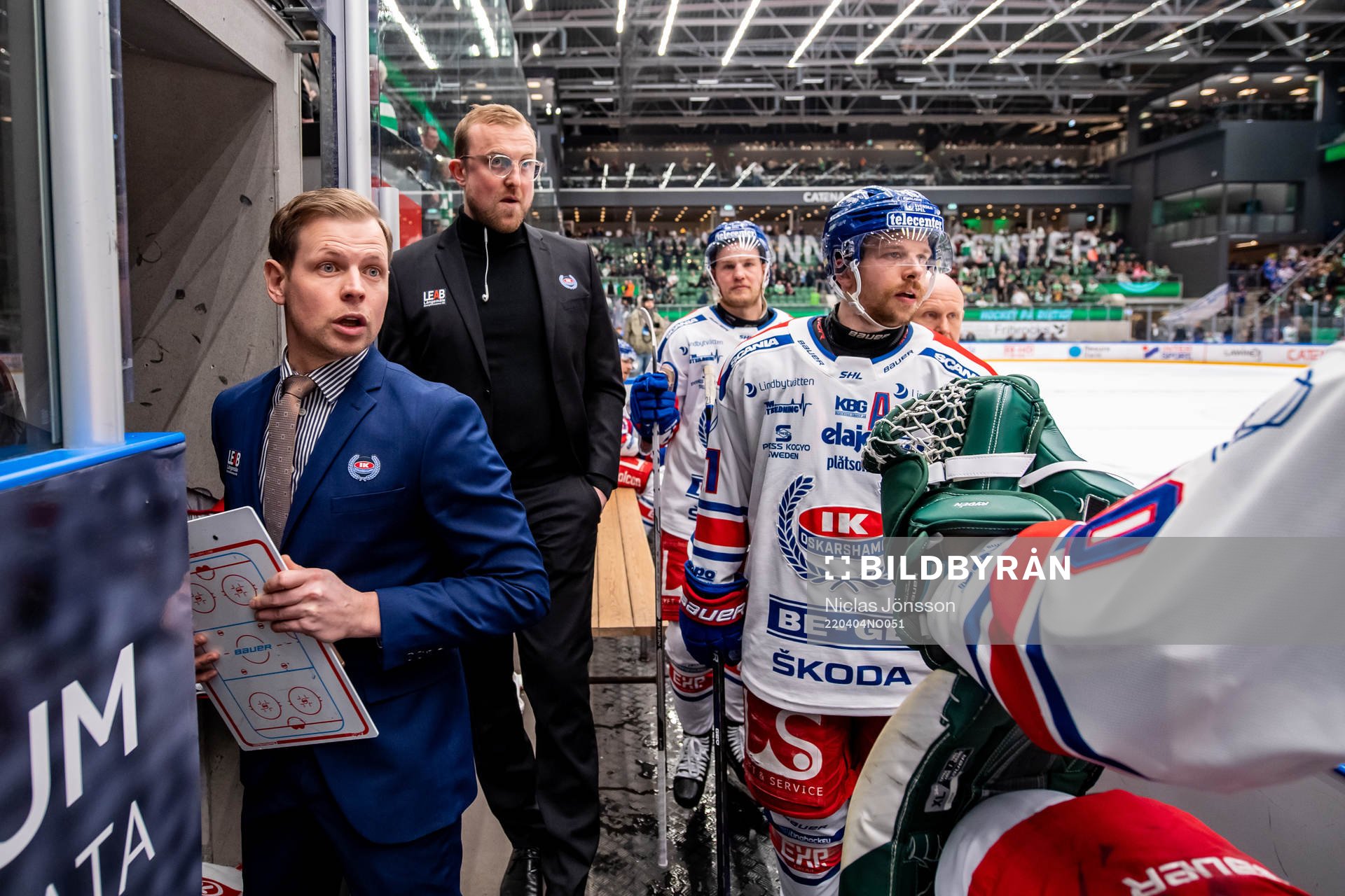 Oskarshamns tränare Martin Filander och assisterande